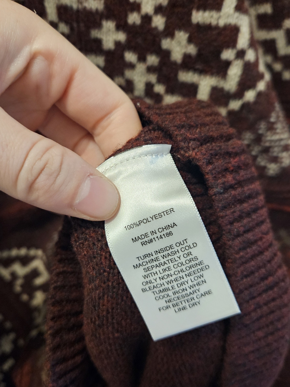 Frye & Co Zip Front Aztec Sweater - Picture 4 of 5